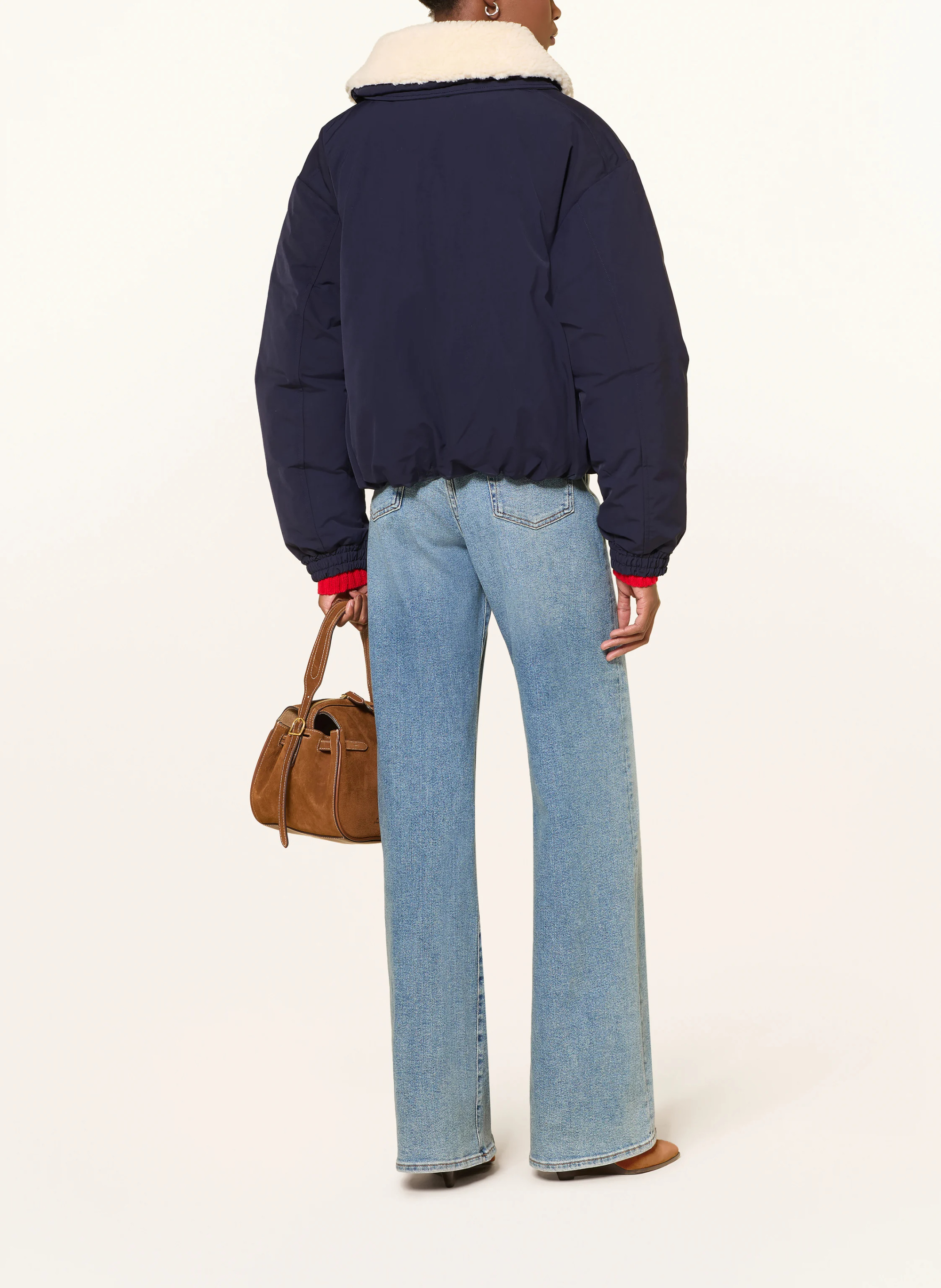 POLO RALPH LAUREN Daunenblouson mit abnehmbarem Kunstfell – DUNKELBLAU / ECRU