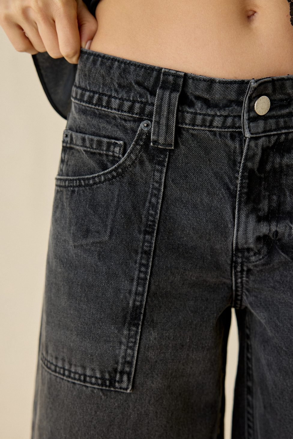 BDG Nomad Baggy Wide Leg Cropped Jeans - Black