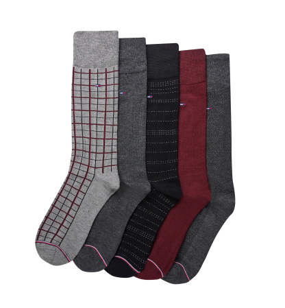 Tommy Hilfiger Men's 5-Pack Dress Crew Sock - Heather Gray Assorted