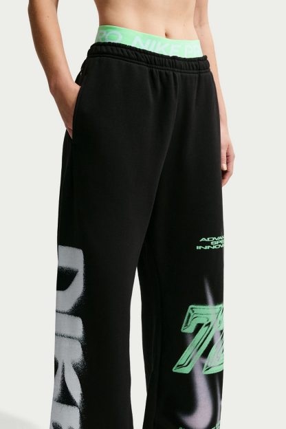 Nike Sportswear Studio Fleece Graphic Straight-Leg Sweatpants - Black