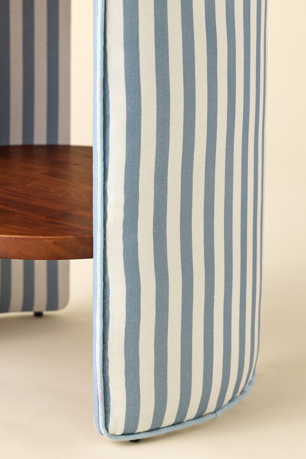 Jane Round Upholstered Storage Nightstand - Blue Rhea