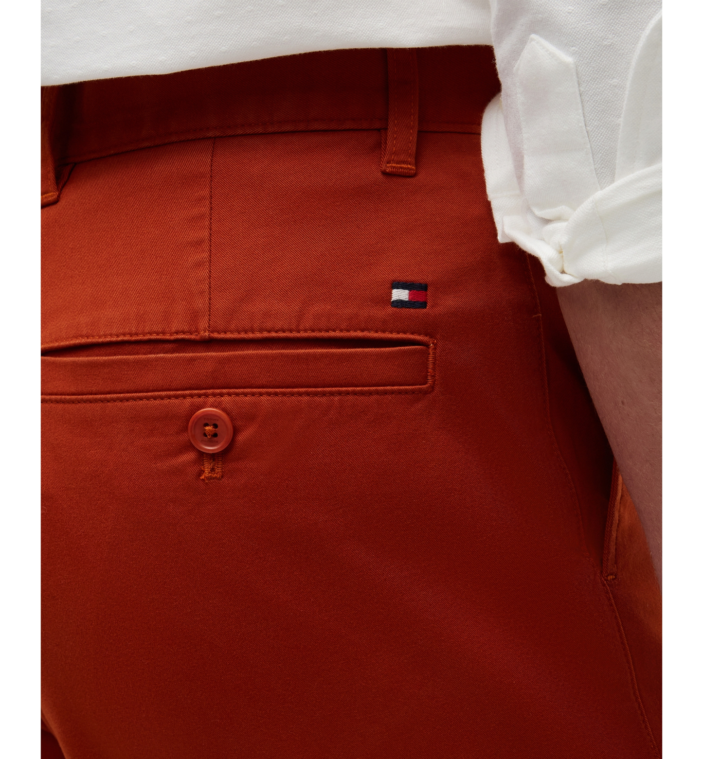 Tommy Hilfiger Men's Regular-Straight Fit Stretch Chino Pants - Rusty Ochre