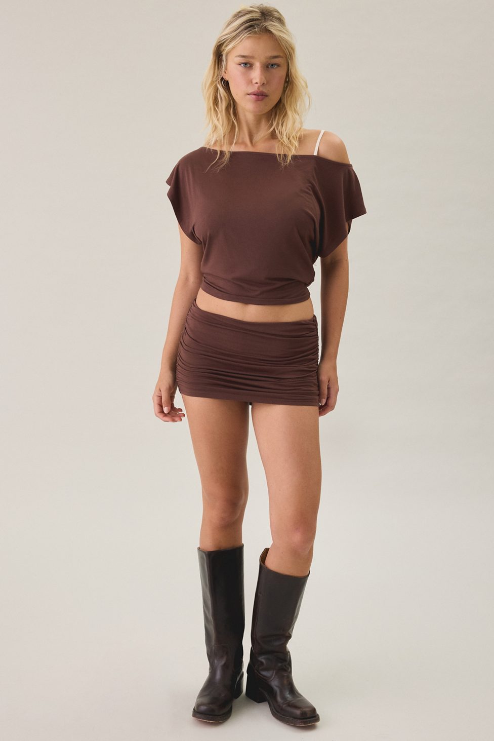Out From Under Bid Day Open-Back Crop Top - Light Brown