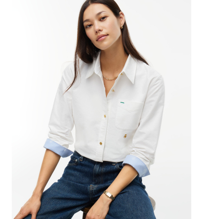 Tommy Hilfiger Women's American Icons Long Sleeve Oxford Shirt, Macy's Exclusive - Ecru
