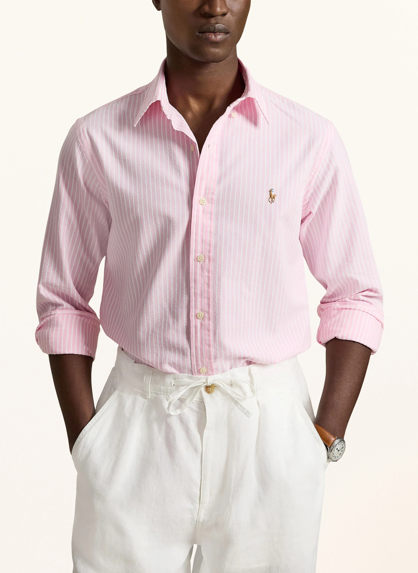 POLO RALPH LAUREN Hemd OXFORD Slim Fit – ROSA / WEISS