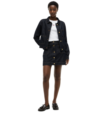 Tommy Hilfiger Women's Cotton Collared Denim Jacket - Rinse