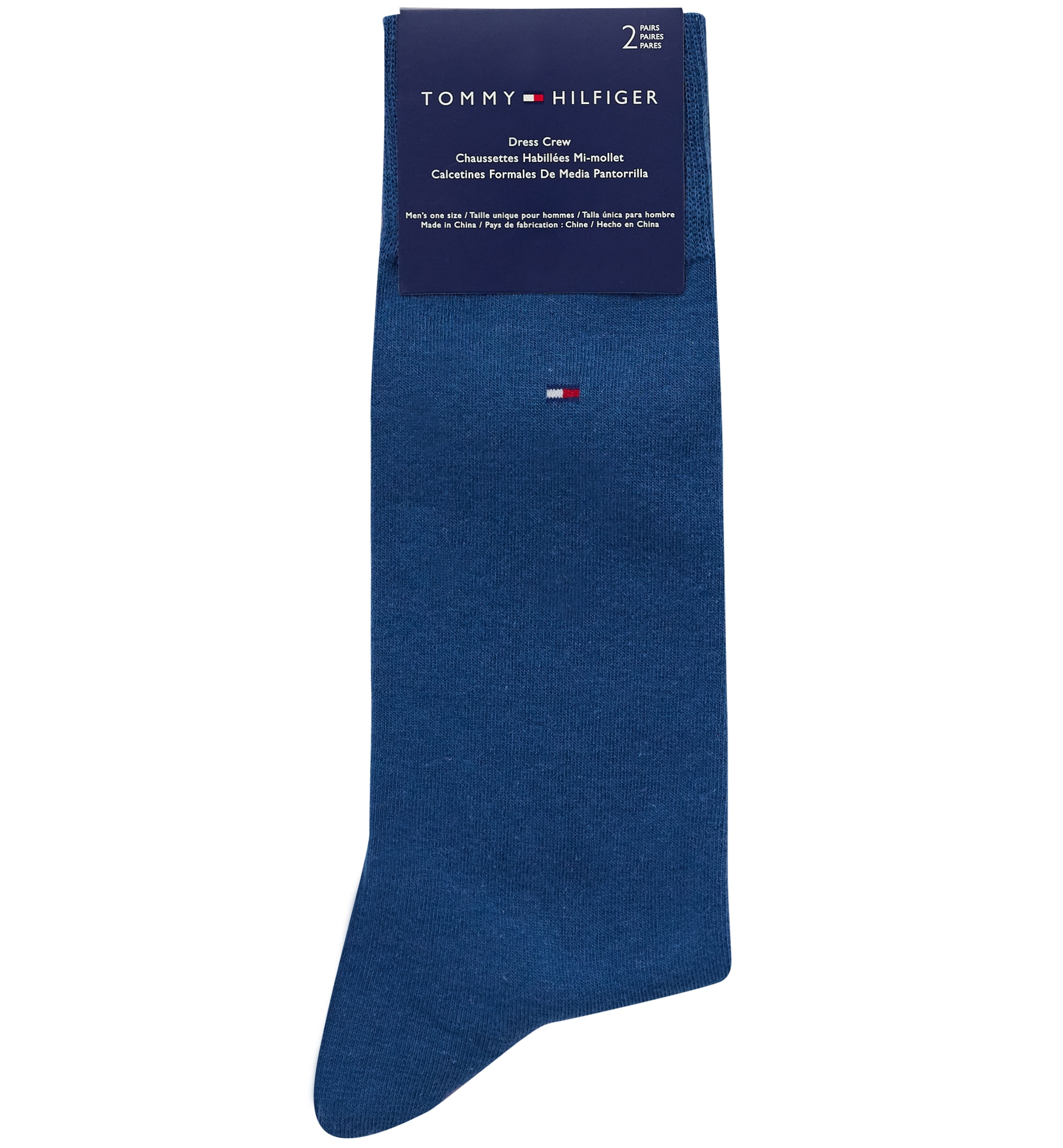 Tommy Hilfiger Men's Solid Dress Socks, 2-Pack - Blue/Red