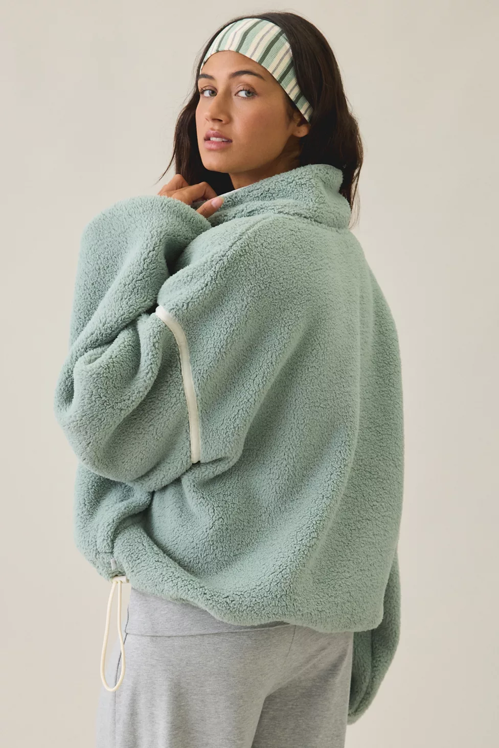 Out From Under Pretty Plush Fleece Quarter Zip Pullover - Green