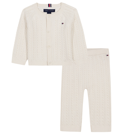 Tommy Hilfiger Baby Boys' and Girls' Long-Sleeve Cardigan and Pants, 2-Piece Set - Cream