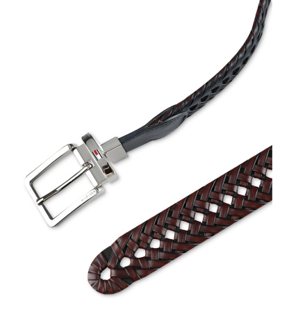 32MM Tommy Hilfiger Men's Reversible Lace Logo Belt - Black/Brown