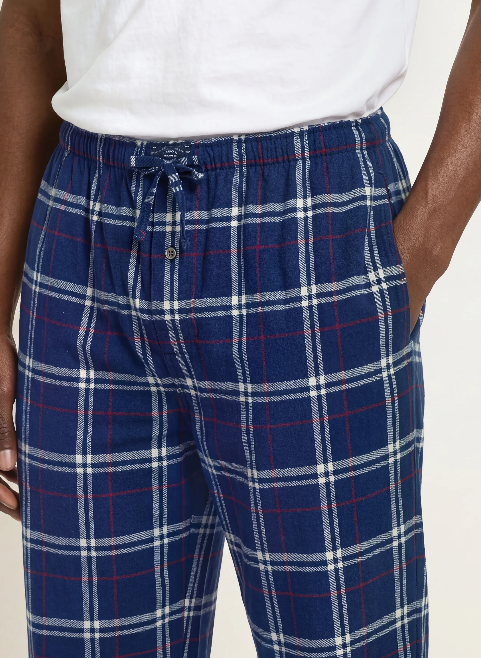 POLO RALPH LAUREN Lounge-Hose aus Flanell – DUNKELBLAU / DUNKELROT / WEISS