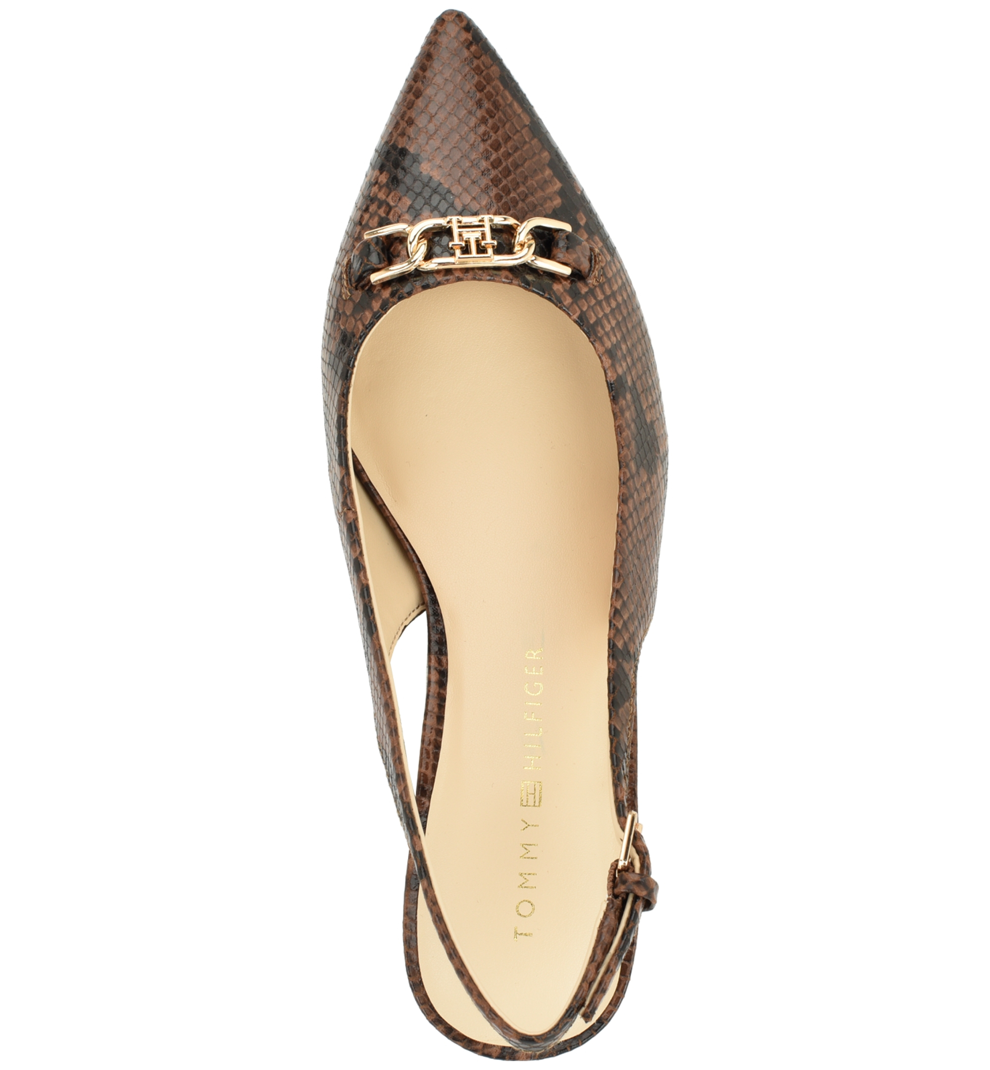 Tommy Hilfiger Women's Tienna Kitten Heel Slingback Pump - Medium Brown Snake