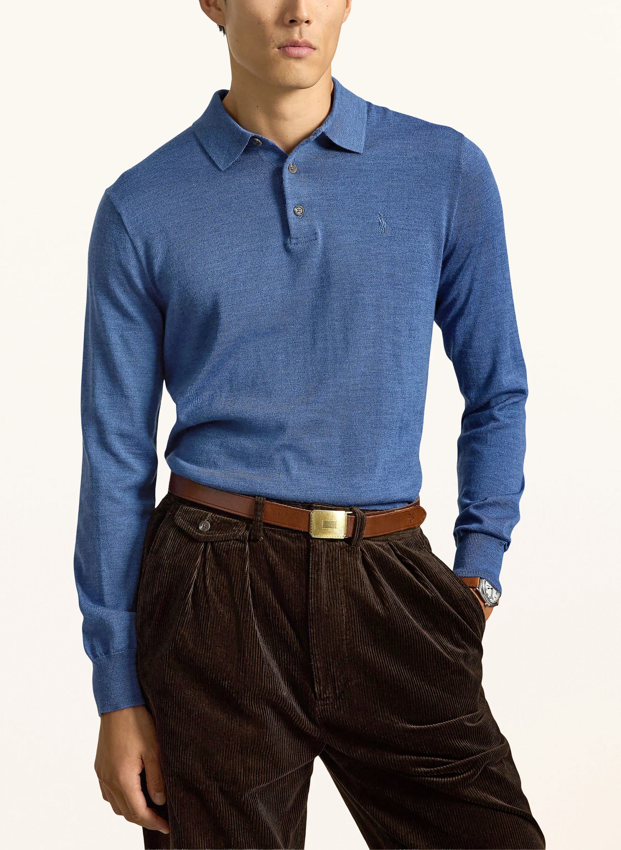 POLO RALPH LAUREN Strick-Poloshirt – BLAU