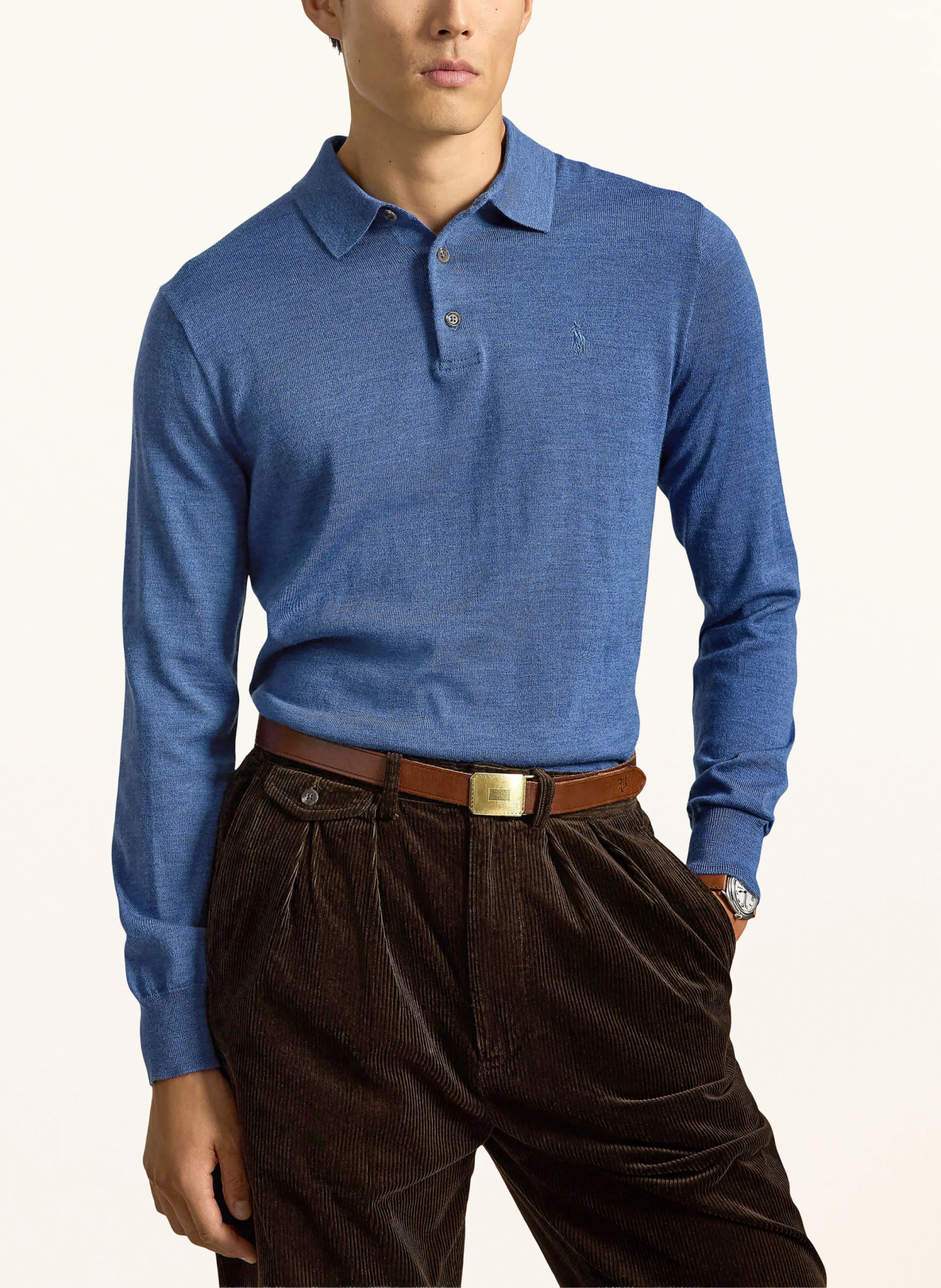 POLO RALPH LAUREN Strick-Poloshirt – BLAU