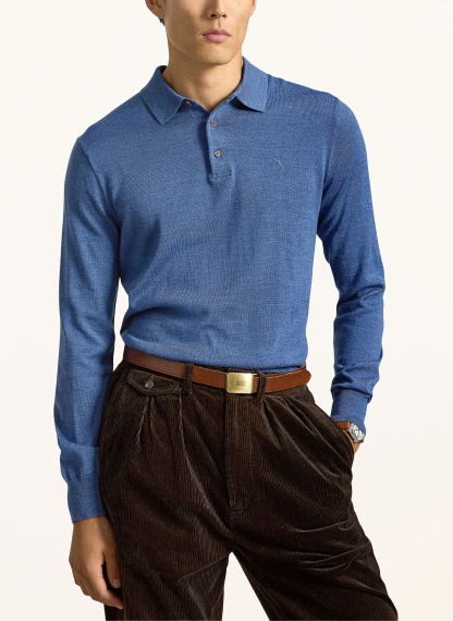 POLO RALPH LAUREN Strick-Poloshirt – BLAU