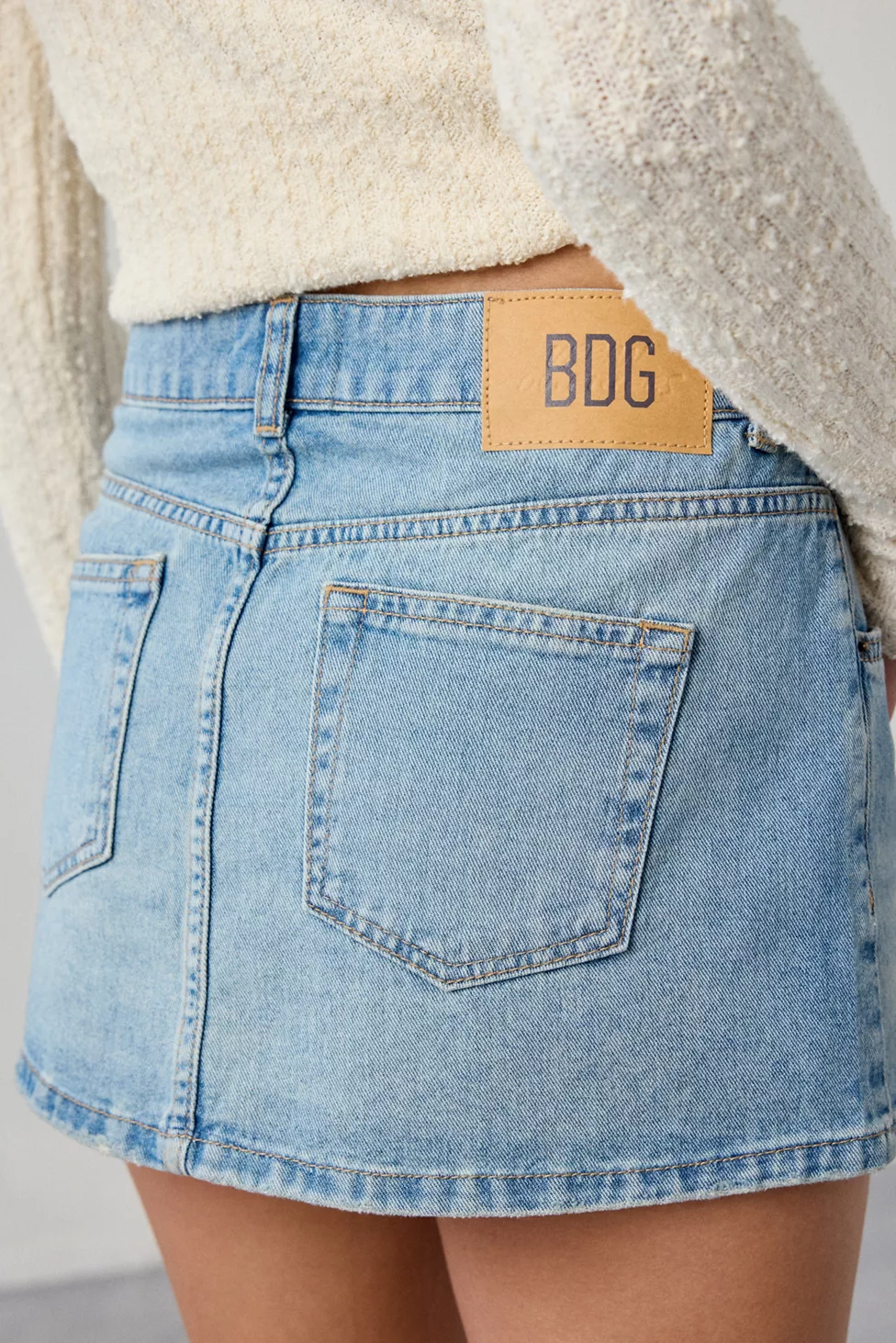 BDG Onna Denim Micro Mini Skirt - Mid Indigo