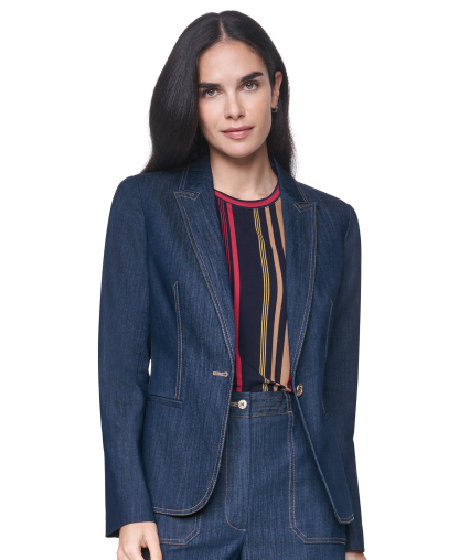Tommy Hilfiger Women's Notch-Collar One-Button Blazer - Navy