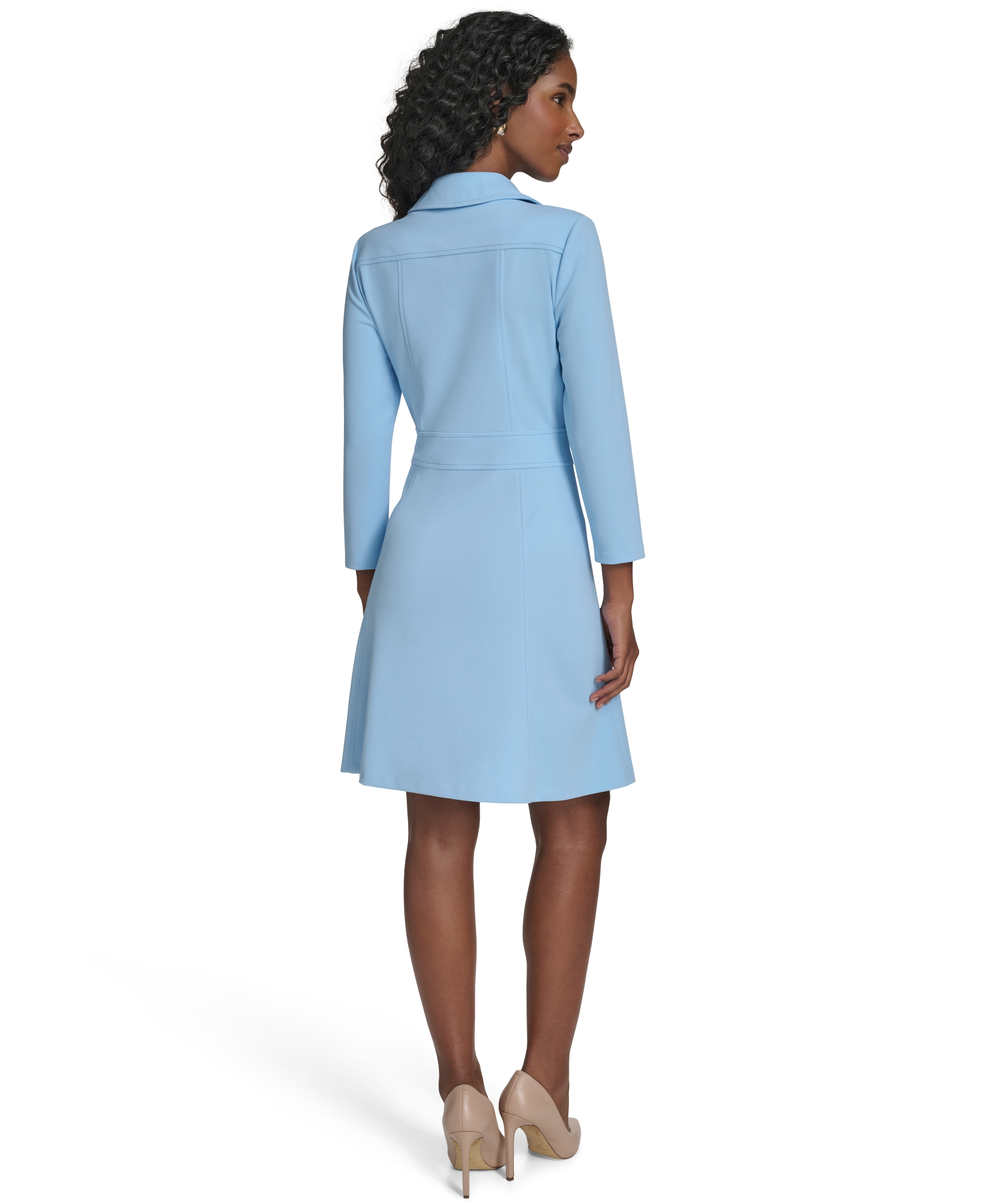 Tommy Hilfiger Women's Zip-Front Fit and Flare Dress - Breeze