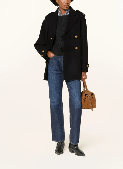 POLO RALPH LAUREN Wollmantel – SCHWARZ / GOLD