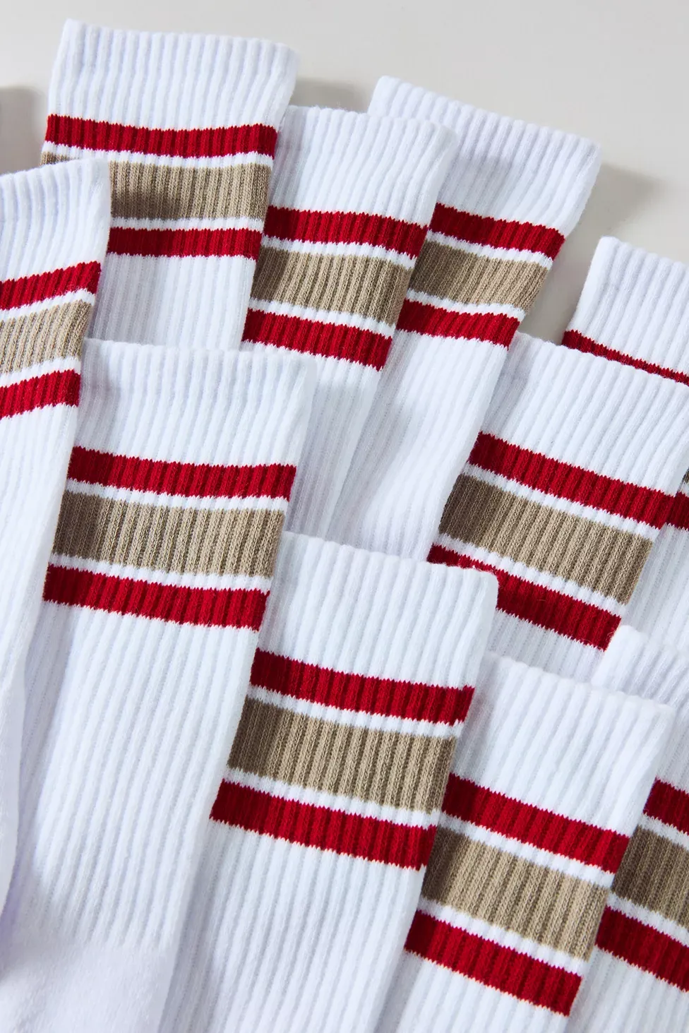 Standard Cloth Athletic Stripe Crew Socks 6-Pack - White