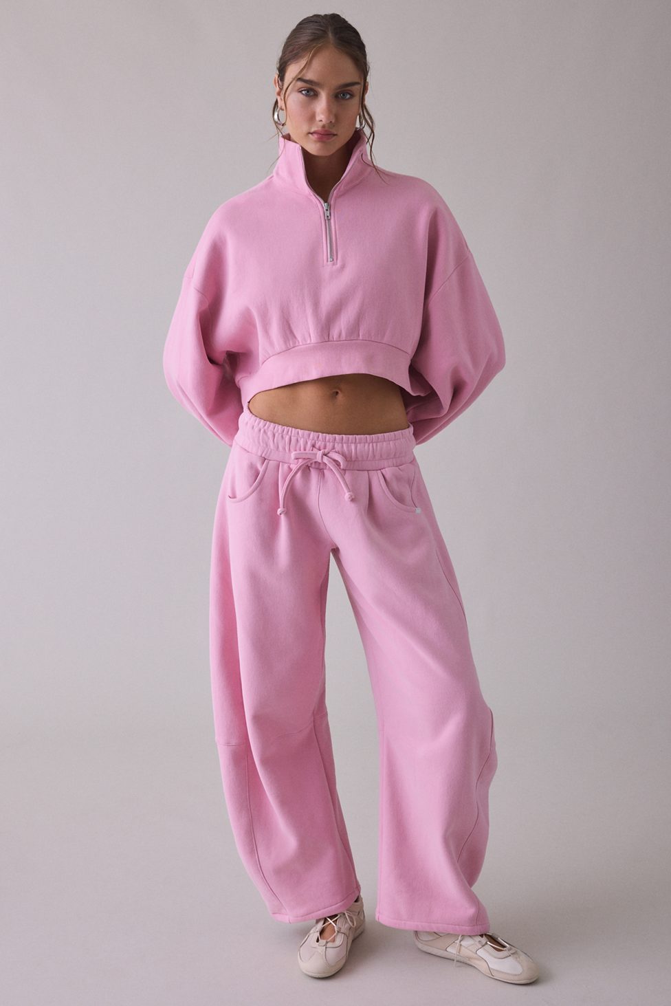 Out From Under Essential Barrel Leg Full Length Sweatpants - Pink