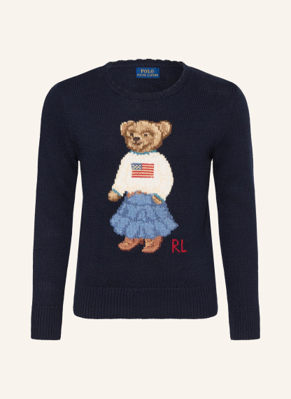 POLO RALPH LAUREN Pullover – DUNKELBLAU / BRAUN / WEISS