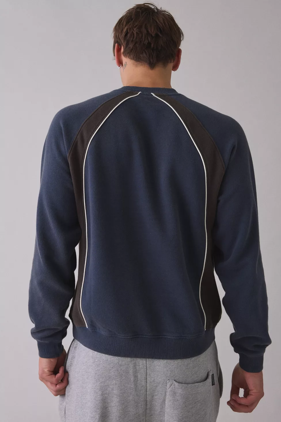 iets frans… Logo Paneled Crew Neck Sweatshirt - Navy