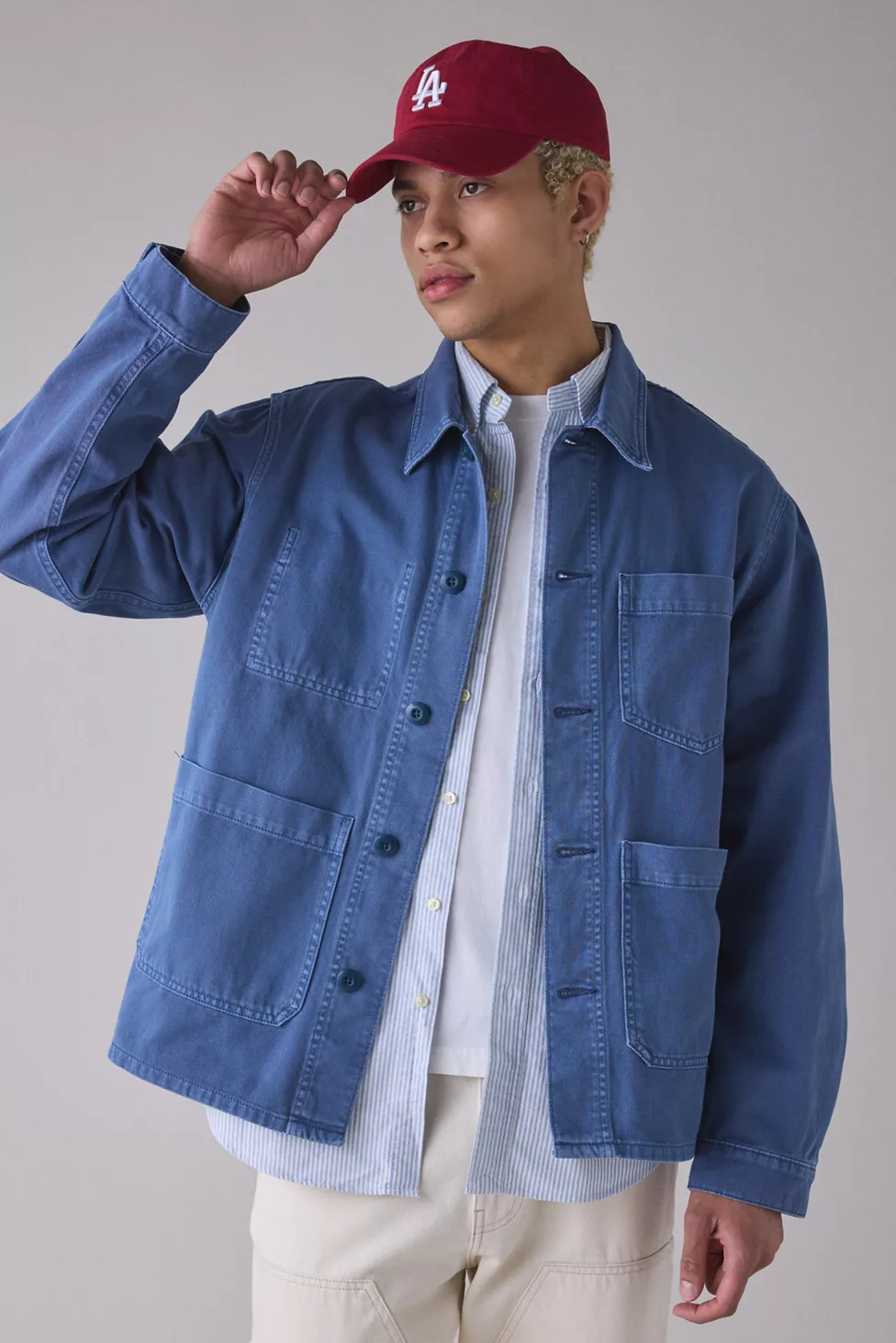 BDG Washed French Chore Jacket - Blue