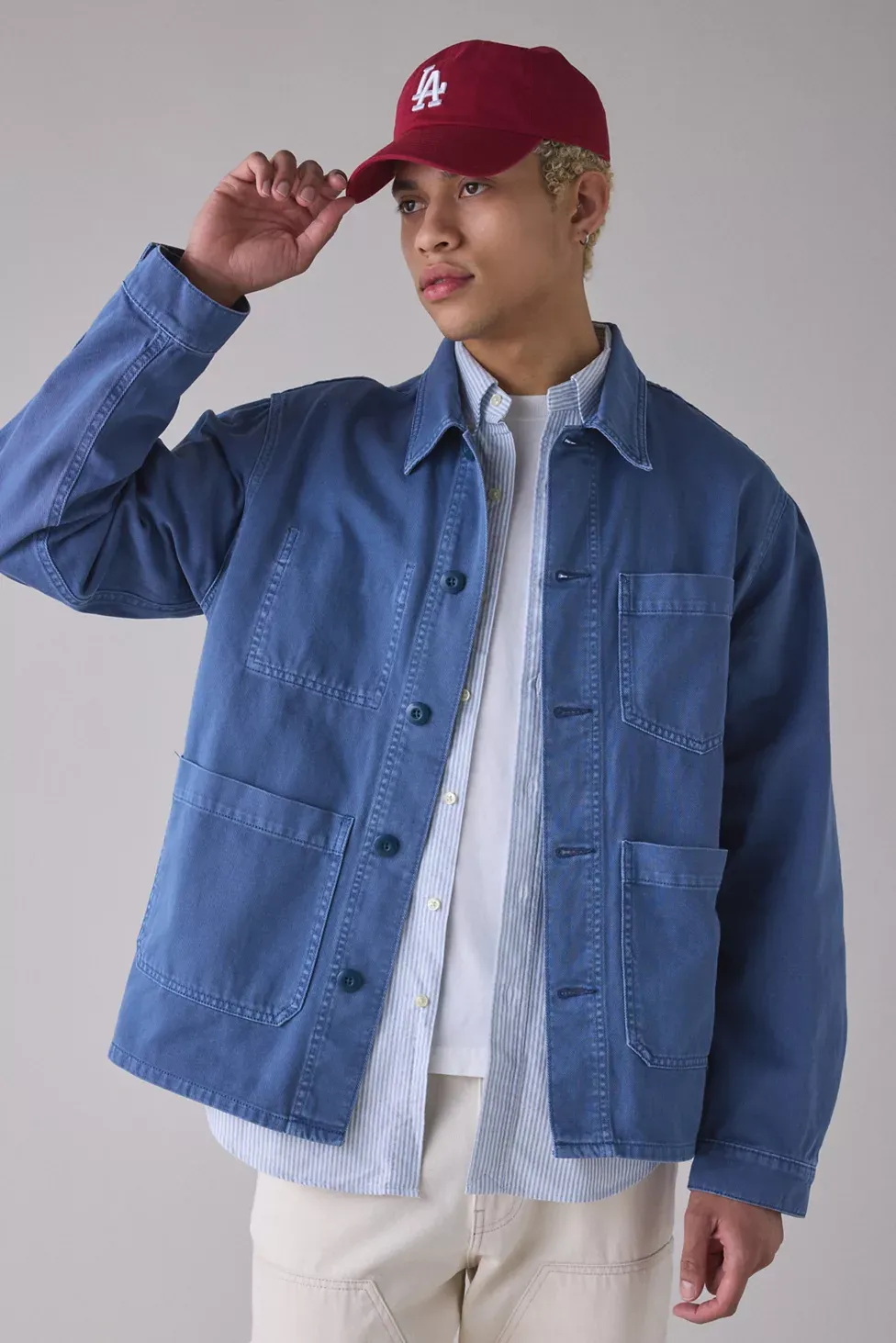 BDG Washed French Chore Jacket - Blue