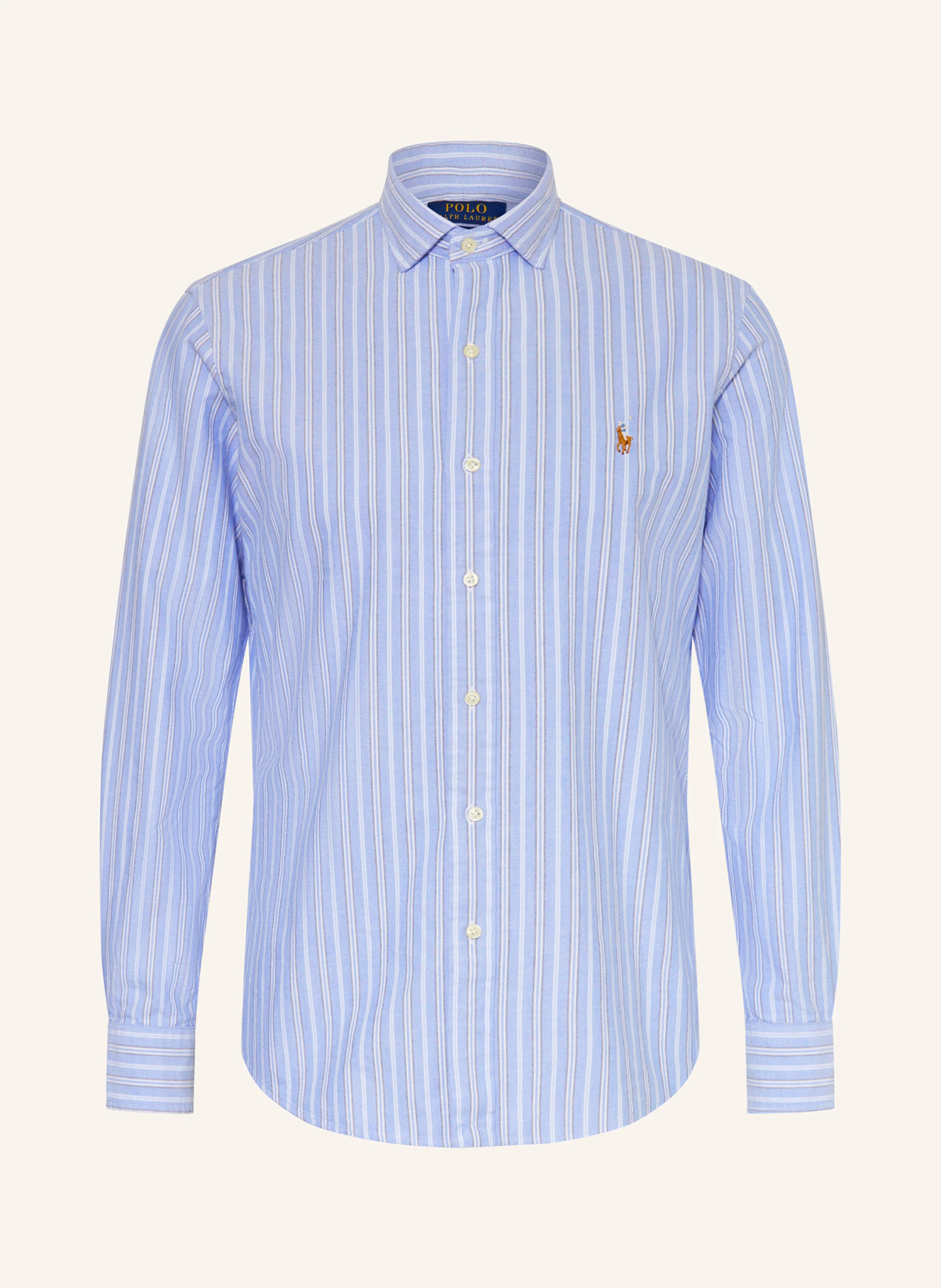 POLO RALPH LAUREN Oxfordhemd Custom Fit – HELLBLAU / WEISS / GRAU
