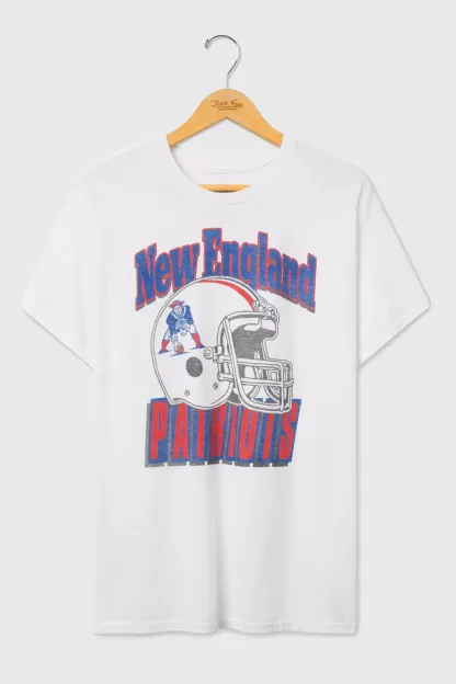 Junk Food NFL Throwback Helmet Flea Market Tee - New England Patriots