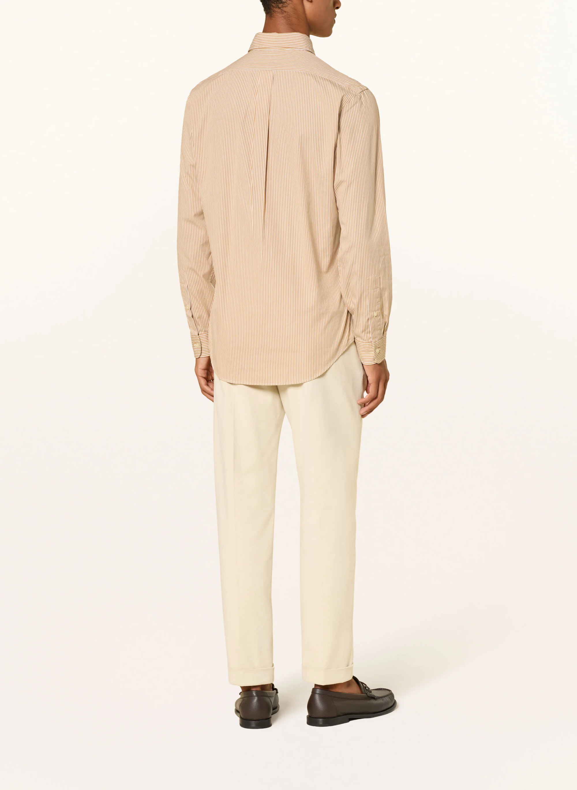 POLO RALPH LAUREN Hemd Custom Fit – CAMEL / WEISS
