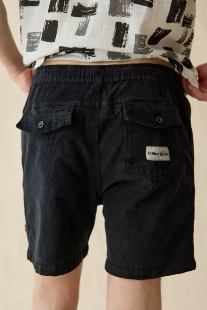The Critical Slide Society All Day Corduroy Short - Washed Black