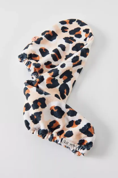 KITSCH Quick-Drying Microfiber Hair Towel - Leopard