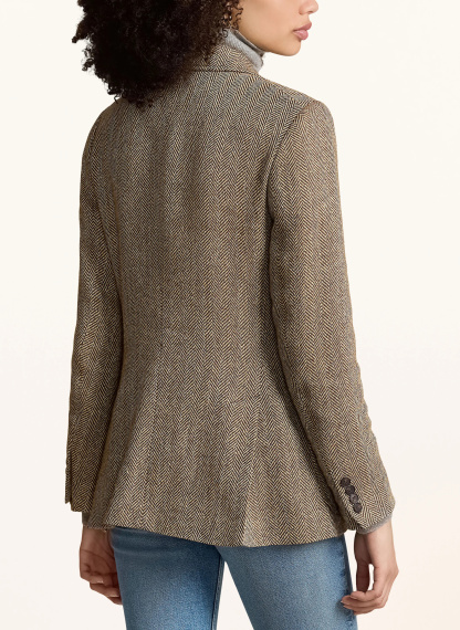 POLO RALPH LAUREN Blazer mit Leinen – BRAUN / DUNKELBRAUN