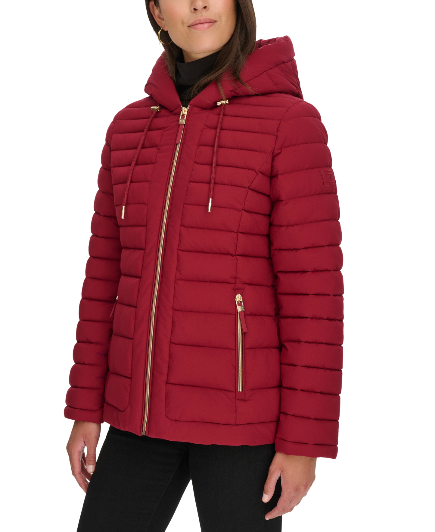Tommy Hilfiger Women's Hooded Packable Puffer Coat - Rouge