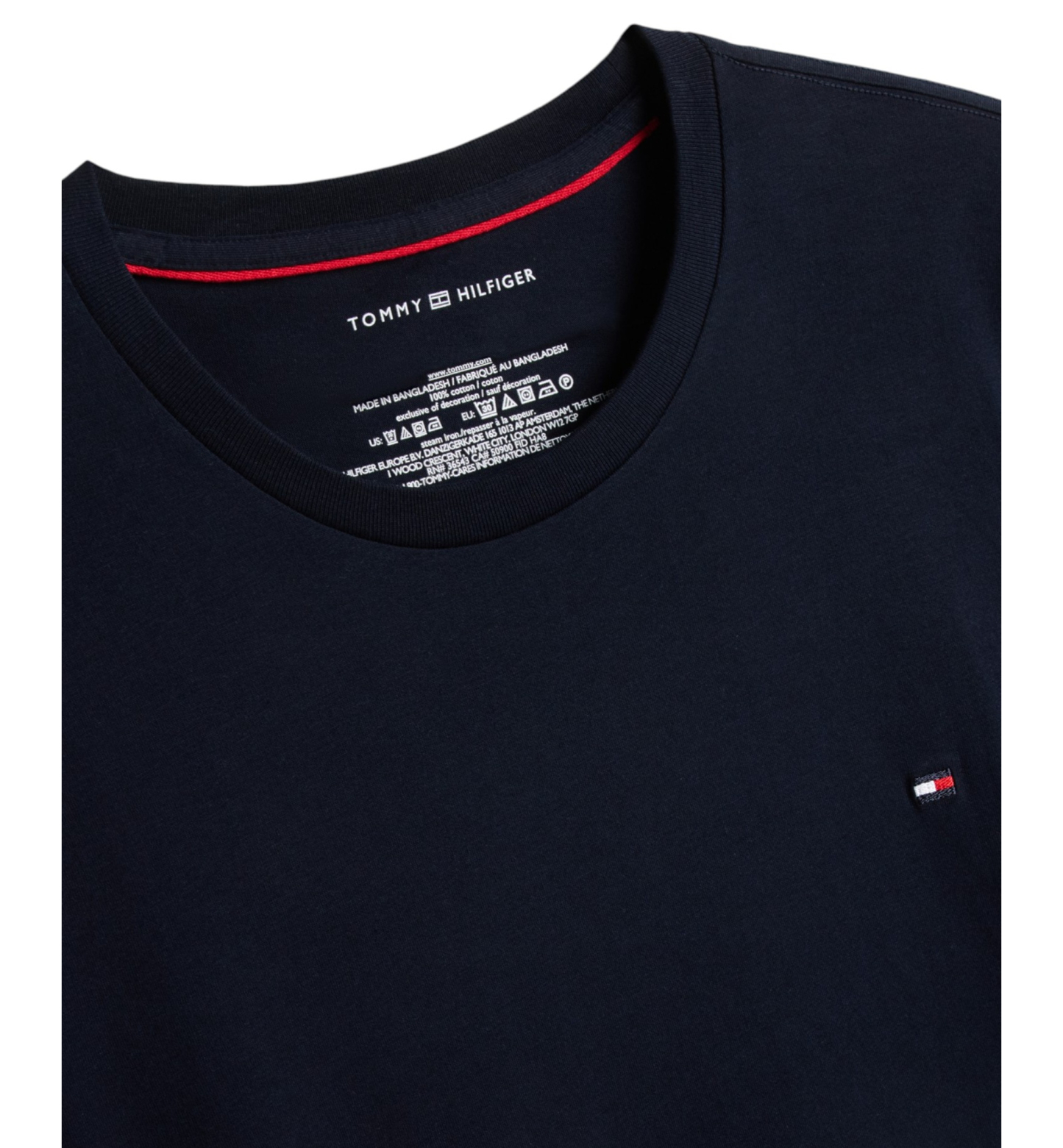 Tommy Hilfiger Men's Core Flag Long-Sleeve Crewneck Cotton Pajama T-Shirt - Dark Navy