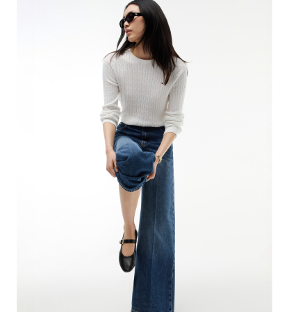Tommy Hilfiger Women's Indie High-Rise Wide-Leg Jeans - Vin
