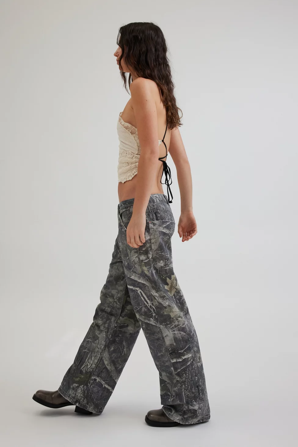 BDG Jaya Printed Baggy Pants - Dark Leaf Camo