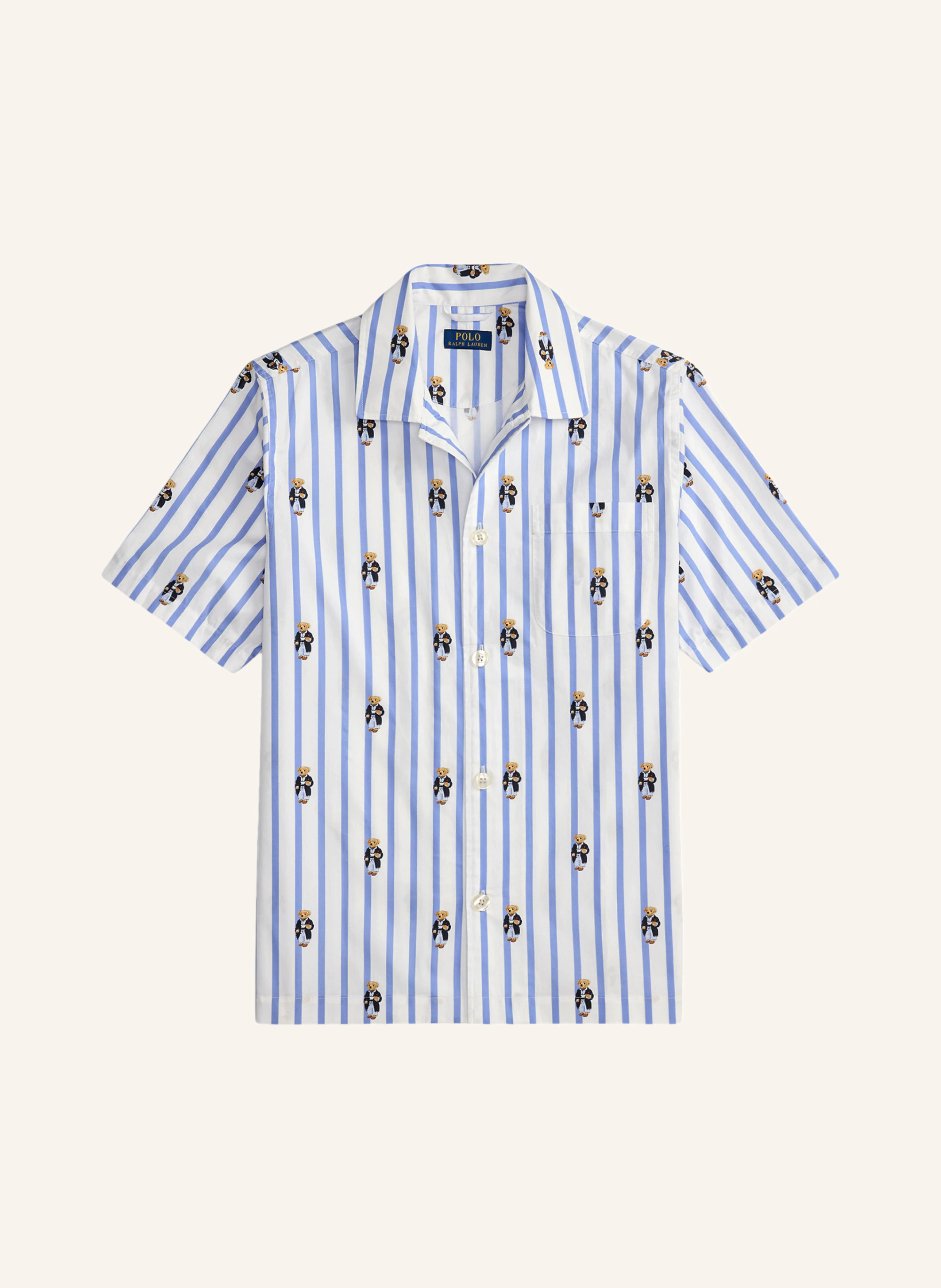 POLO RALPH LAUREN Schlafshirt – WEISS / DUNKELBLAU / BLAU