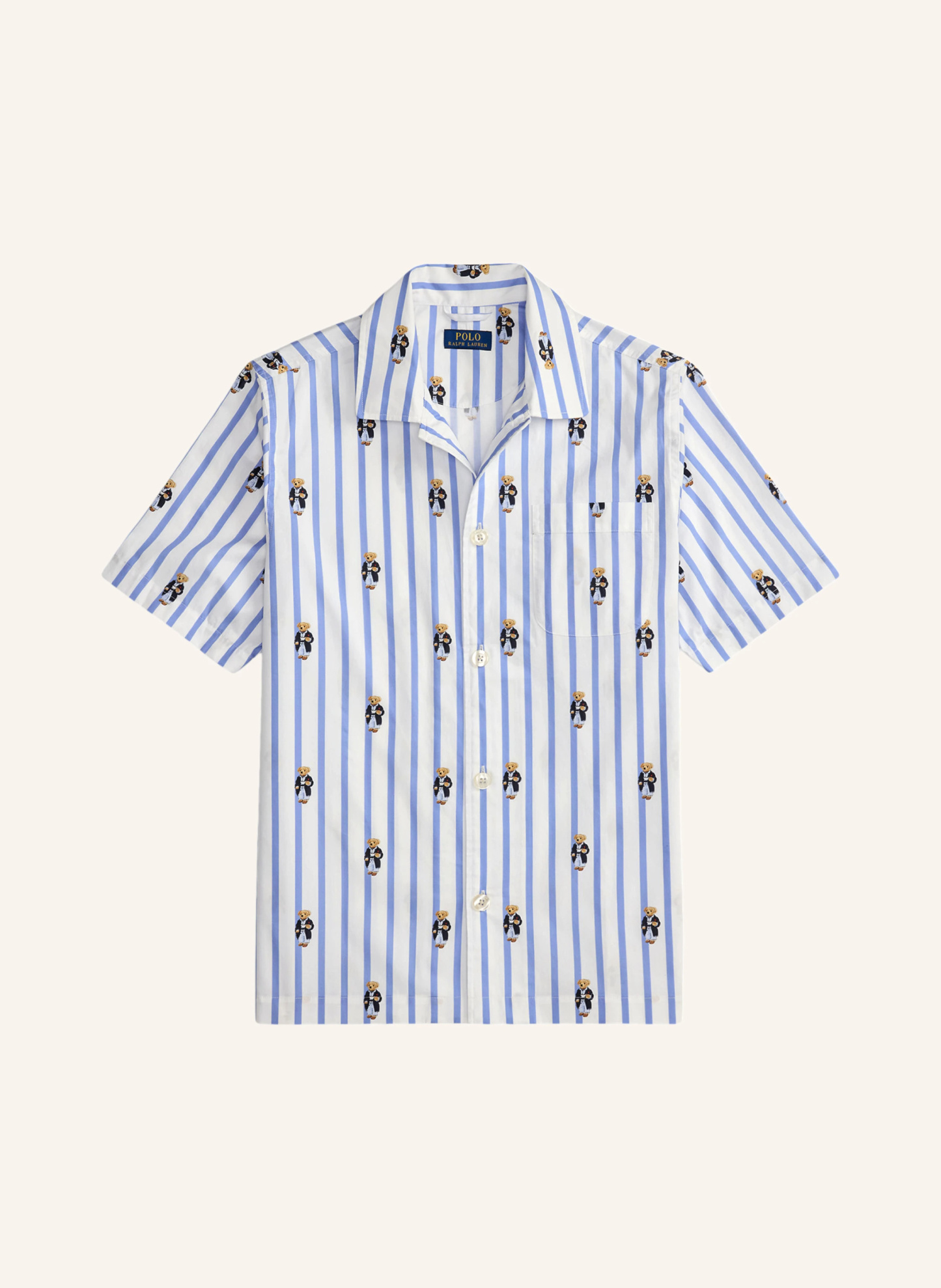 POLO RALPH LAUREN Schlafshirt – WEISS / DUNKELBLAU / BLAU