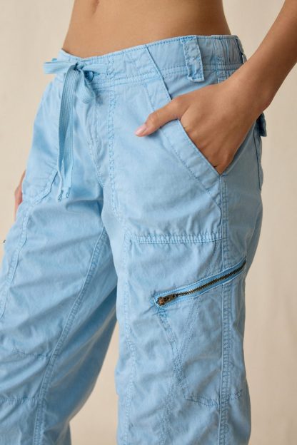 BDG Sidekick Crop Cotton Utility Pants - Light Blue
