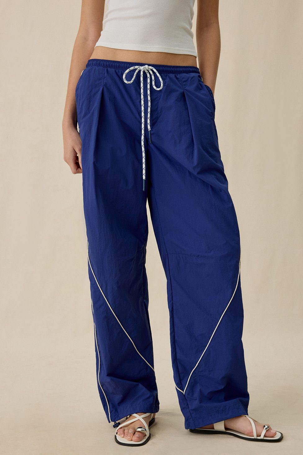 BDG Finish Line Low-Rise Baggy Track Pants - Blue