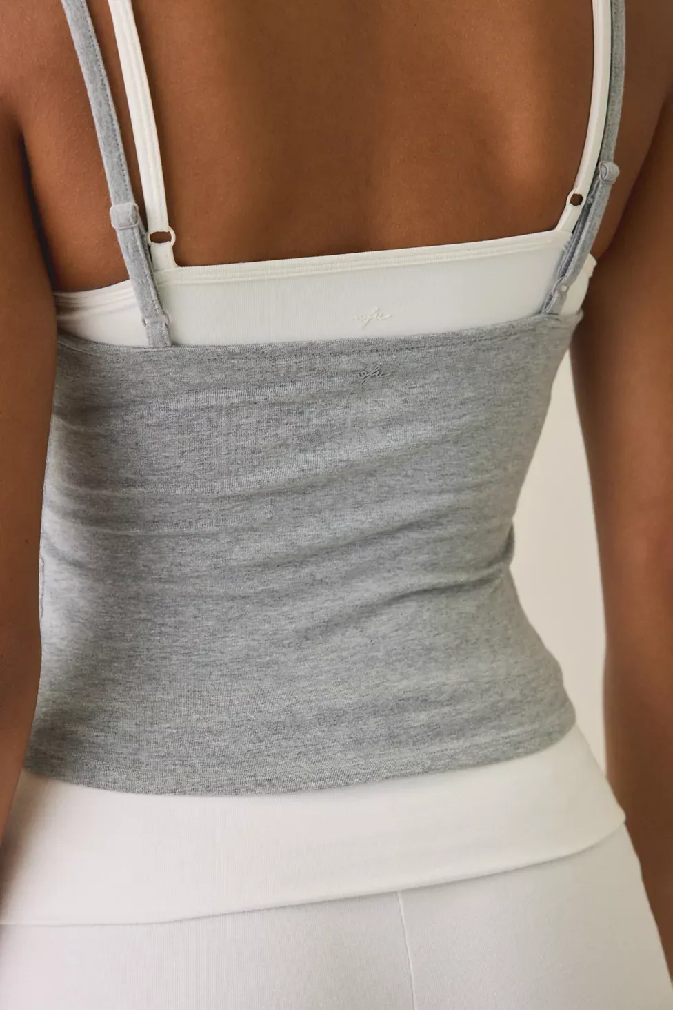 Out From Under Bec Twist-Front Cropped Cami - Grey