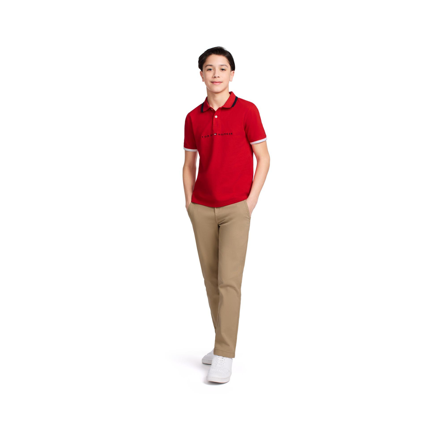 Tommy Hilfiger Boys' 2T-7 Tomas Short-Sleeve Tipped Polo Shirt - Tommy Red