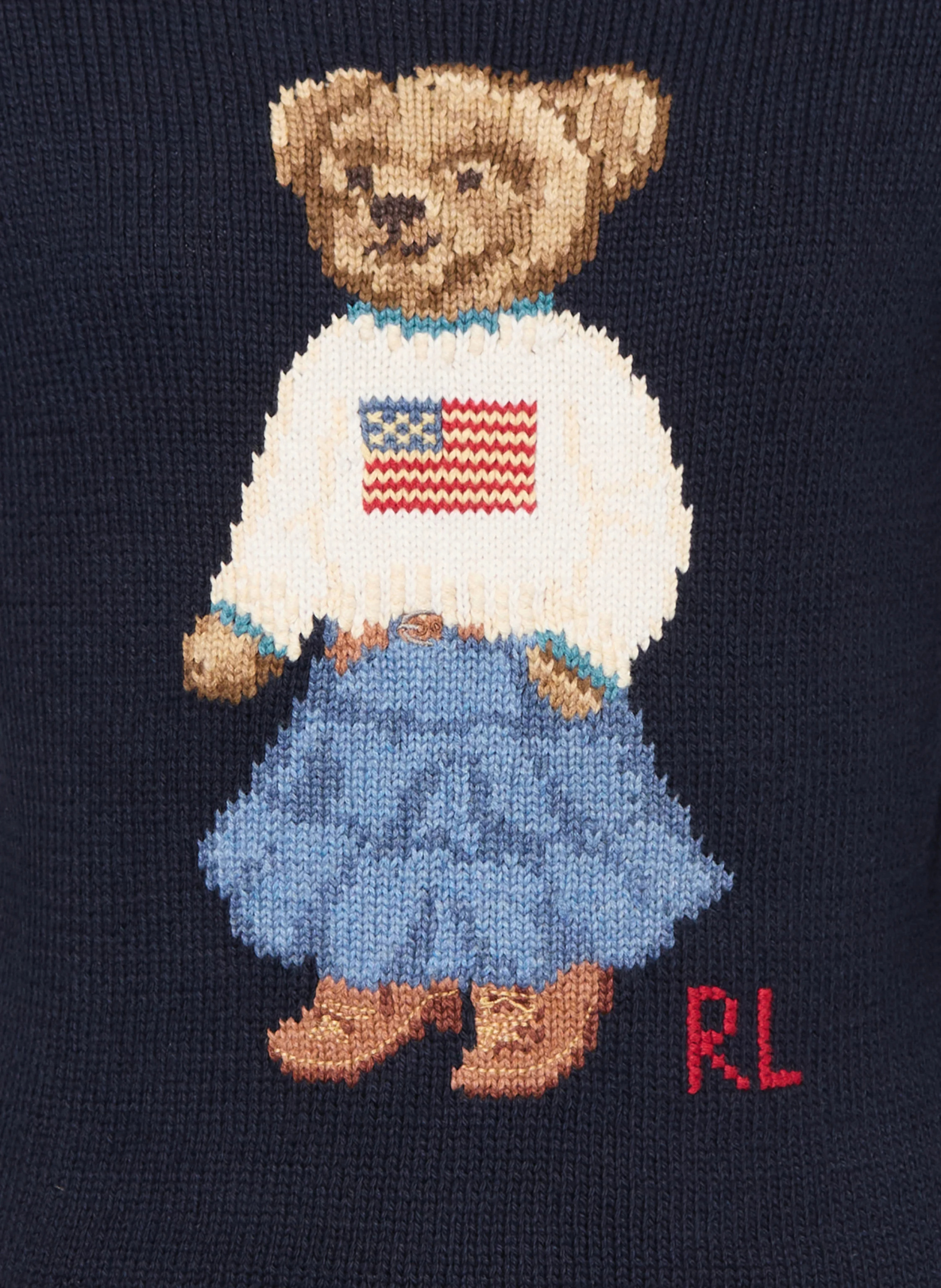 POLO RALPH LAUREN Pullover – DUNKELBLAU / BRAUN / WEISS