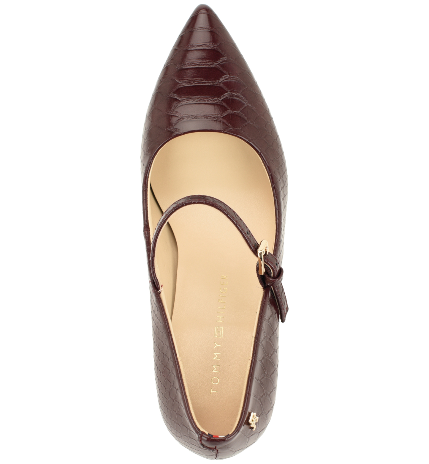 Tommy Hilfiger Women's Aveniz Mary Jane Block Heel Pump - Dark Red Snake