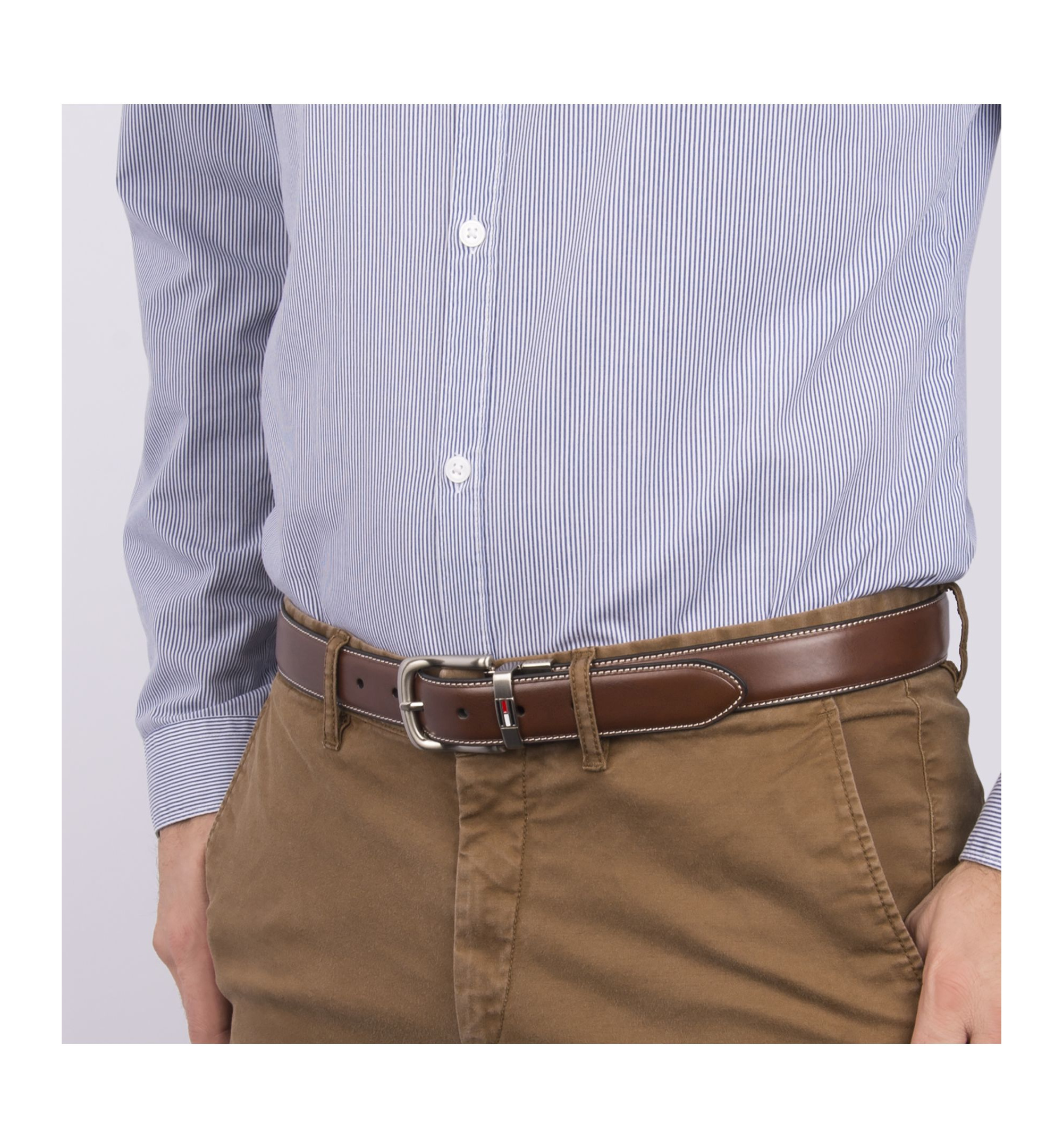 32MM Tommy Hilfiger Leather Reversible Dress Men's Belt - Brown/Black