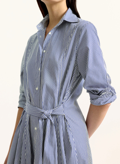 POLO RALPH LAUREN Hemdblusenkleid – DUNKELBLAU / WEISS