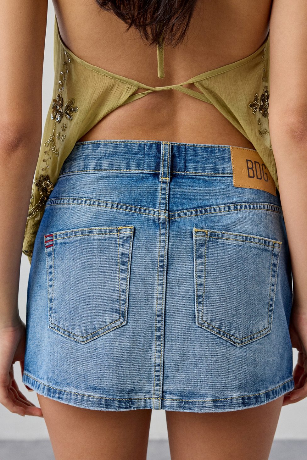 BDG Onna Denim Micro Mini Skirt - Dark Indigo